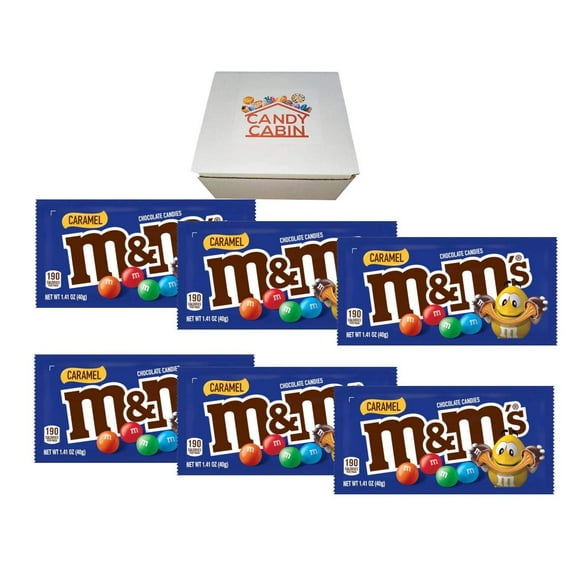 M&M's Chocolate Candy Pouches, 6 Pack by CANDY CABIN Caramel