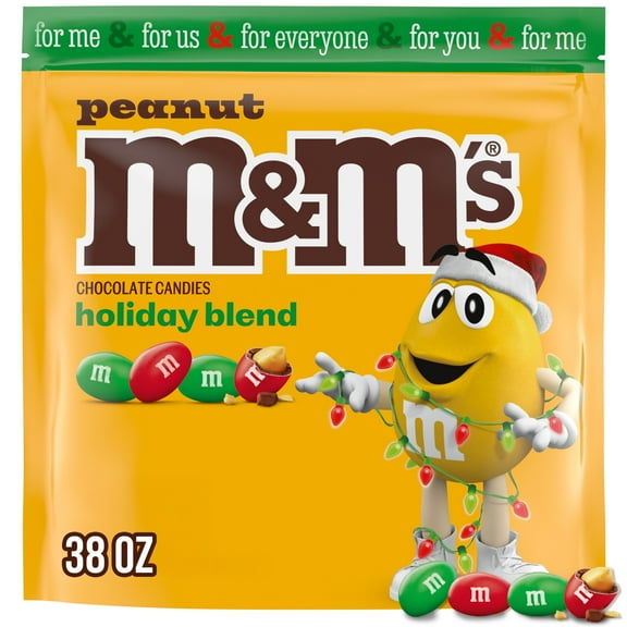 M&M's Christmas Stocking Stuffer Peanut Milk Chocolate Candy - 38 oz
