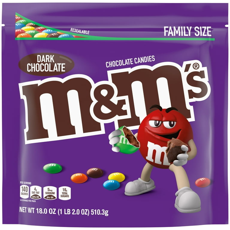 M&M 4個セット M&M's Dark Chocolate Candy, Family Size - 18 oz Bulk Bag-Pack of 2