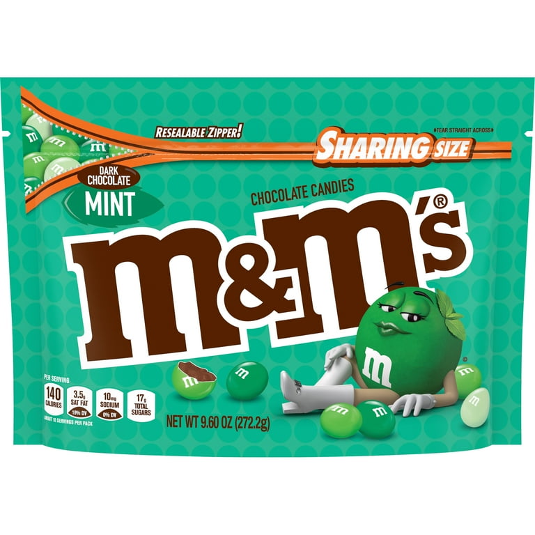 M&M's Chocolate Candies, Dark Chocolate, Mint, Sharing Size - 9.60 oz