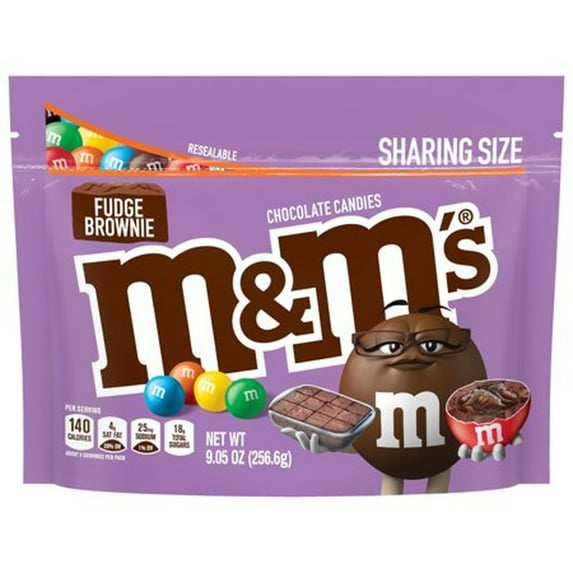 M&M's Fudge Brownie Sharing Size Chocolate Candy Stand up (Pack of 48)