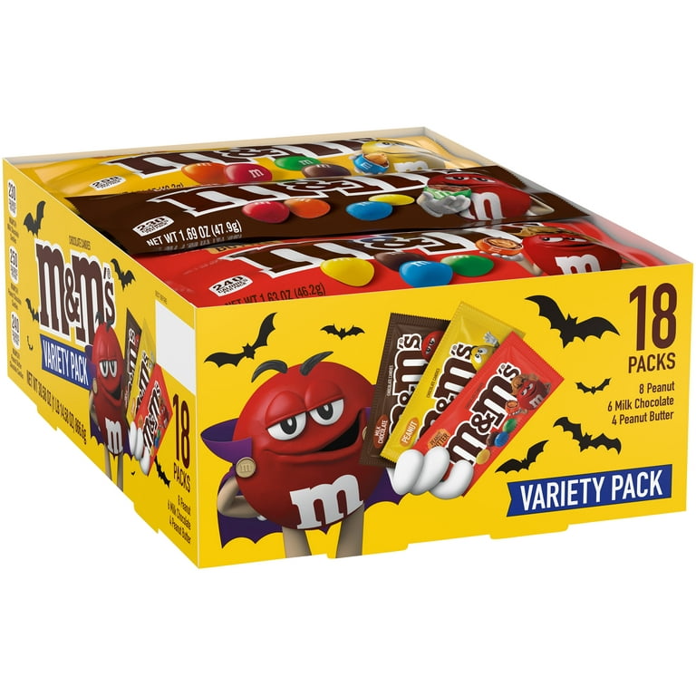 M&M's Full Size Halloween Chocolate Candy Bars - 30.58oz/18ct Box