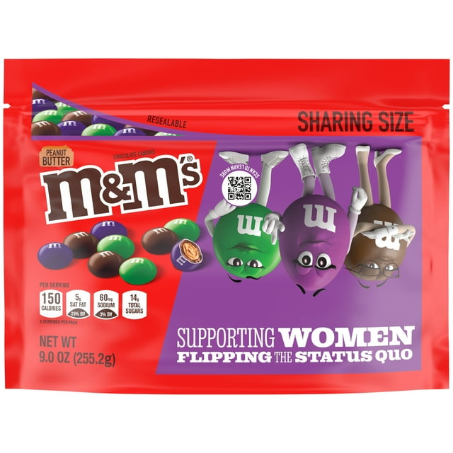 M&M's Limited Edition Peanut Butter Chocolate Candy 9 oz Bag