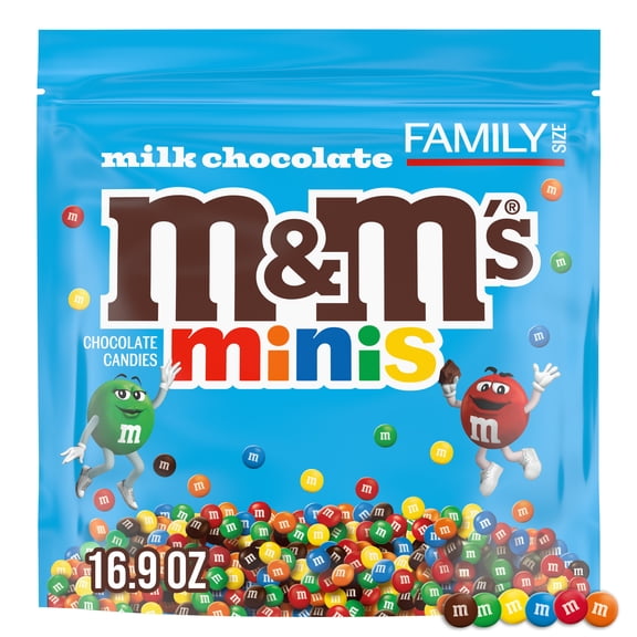 M&M's MINIS Milk Chocolate Candy, Family Size, 16.9 oz Bag
