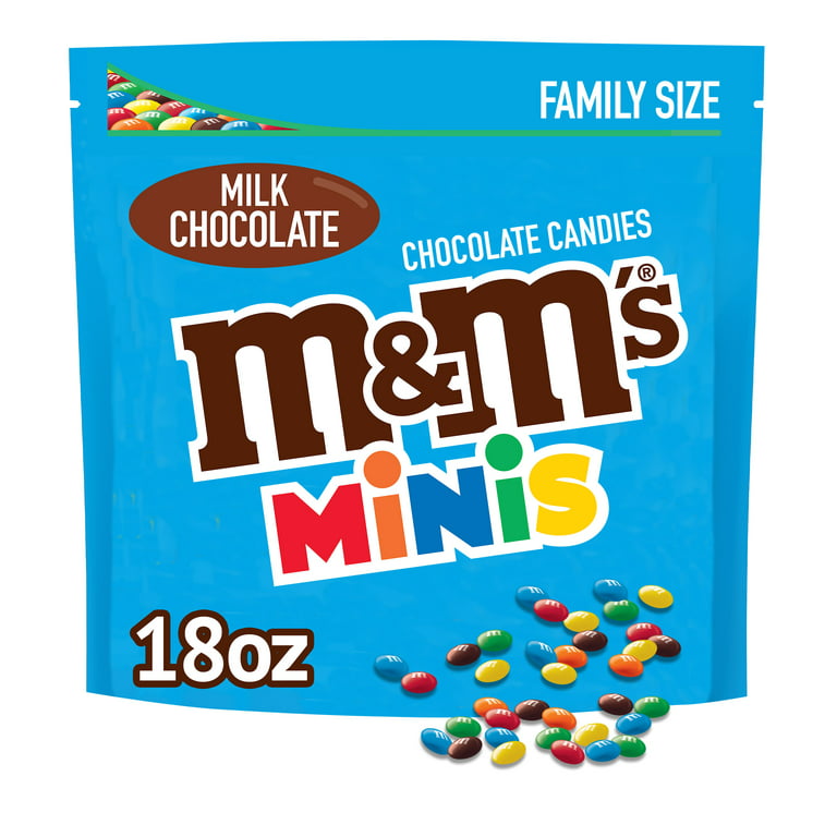 M&M's MINIS Milk Chocolate Candy, Family Size - 18 oz Bag