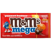 M&M's Mega Peanut Butter Chocolate Candy, Share Size - 2.83 oz Pack