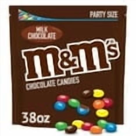 M&M's Milk Chocolate Candy, Party Size - 38 oz Bag-Pack of 4