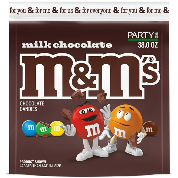 M&M's Milk Chocolate Movie Night Candy, Party Size, 38 oz Bulk Bag