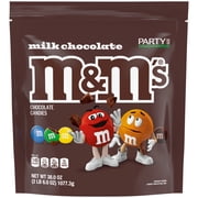 M&M'S Milk Chocolate Candy, Party Size, 38 oz Resealable Bag