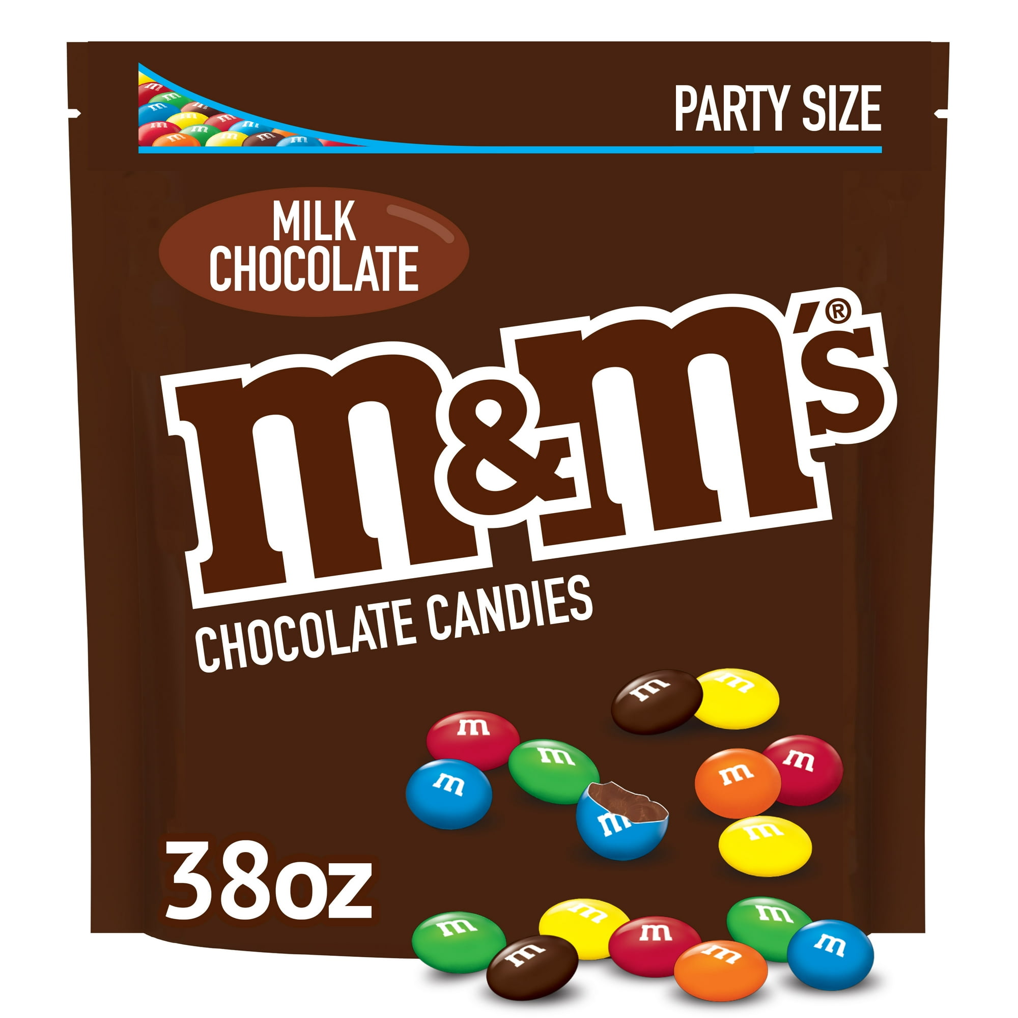 M&M’s Milk Chocolate Candy, Super Bowl Party Size – 38 oz Bag