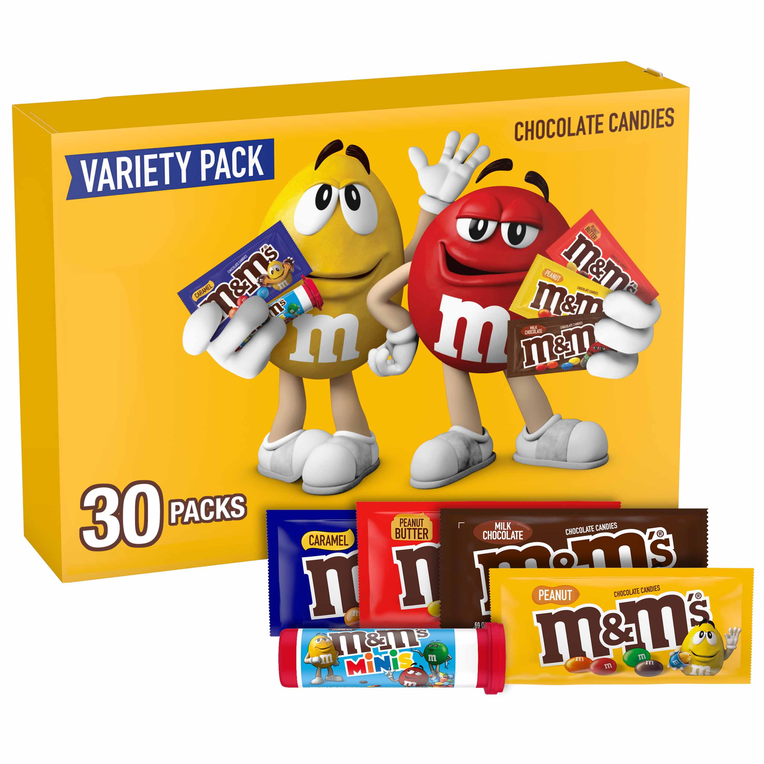 M&M's Milk Chocolate Candy Variety Box - 30 Ct Assorted Bulk Candy Box 