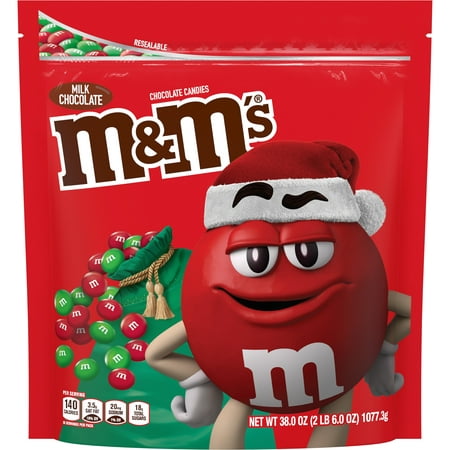 product image of M&M's Milk Chocolate Christmas Candy - 38 oz Resealable Bag