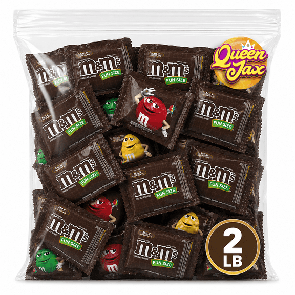 M&M's Milk Chocolate Fun Size Candy,  2 LB Bulk, Individually Wrapped