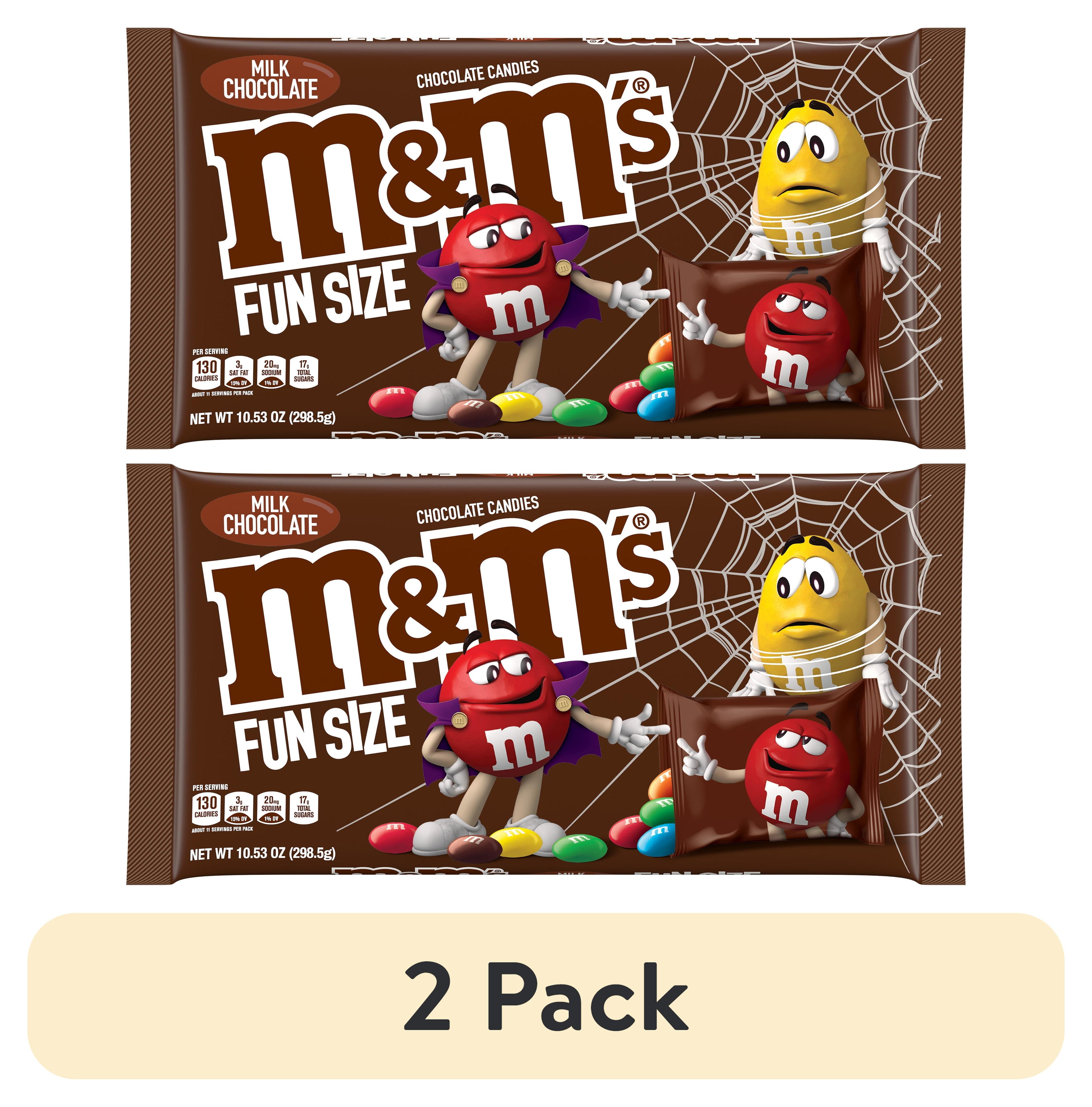 (2 pack) M&M's Milk Chocolate Fun Size Halloween Chocolate Candy - 10 ...