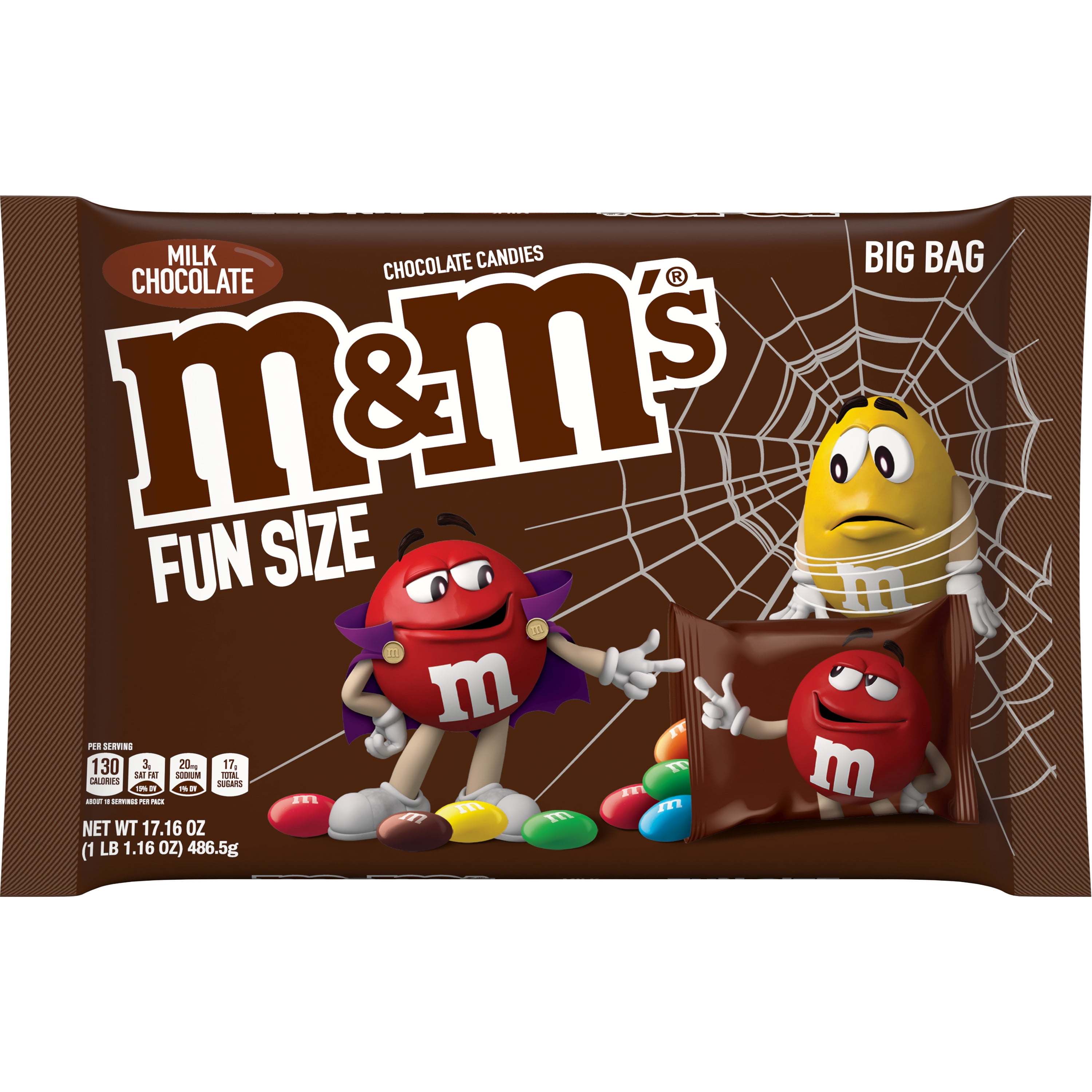M&M's Milk Chocolate Halloween Fun Size Chocolate Candy - 17.16 oz