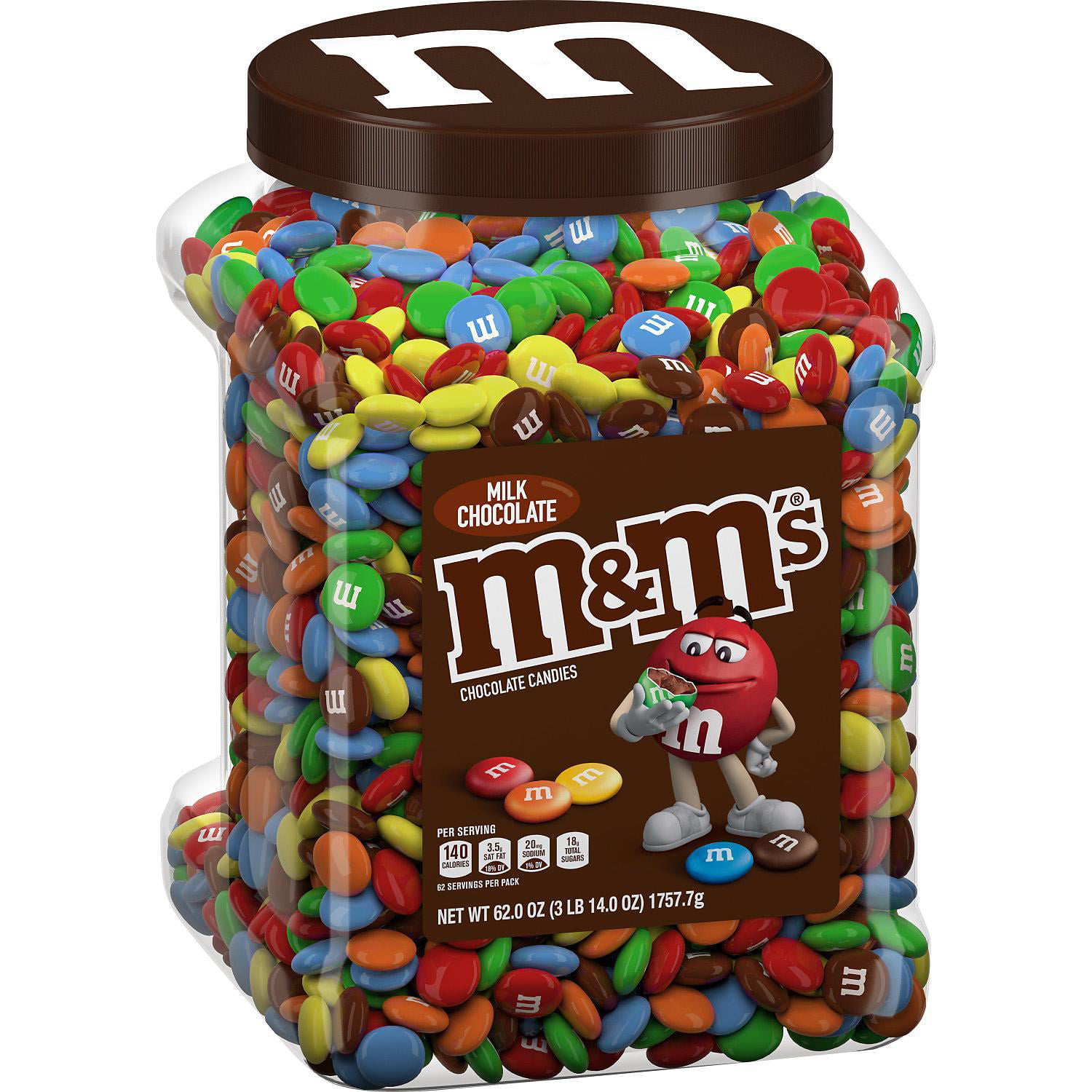 M&M’s Milk Chocolate Plastic Jar, Pantry Size (62 oz.) – itFRESH