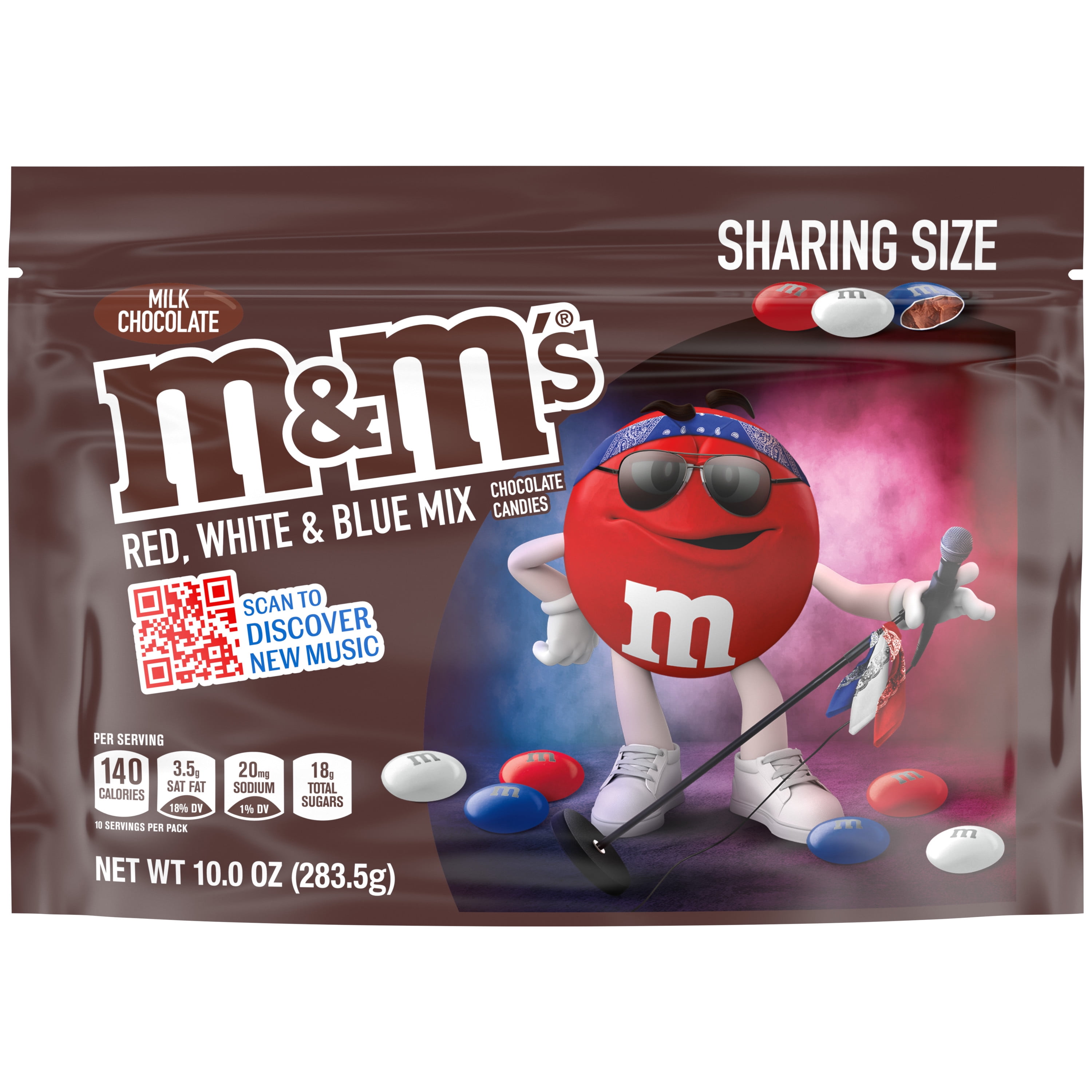 *m&m* M&M's Milk Chocolate Red, White & Blue Summer Candy, Sharing