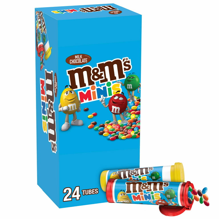 M&M's Minis Milk Chocolate Candy - 1.08 Oz Tubes - 24Ct - Walmart