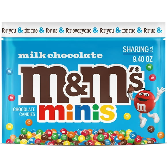 M&M's Minis Milk Chocolate Candy Sharing Size, 9.4 oz Bag