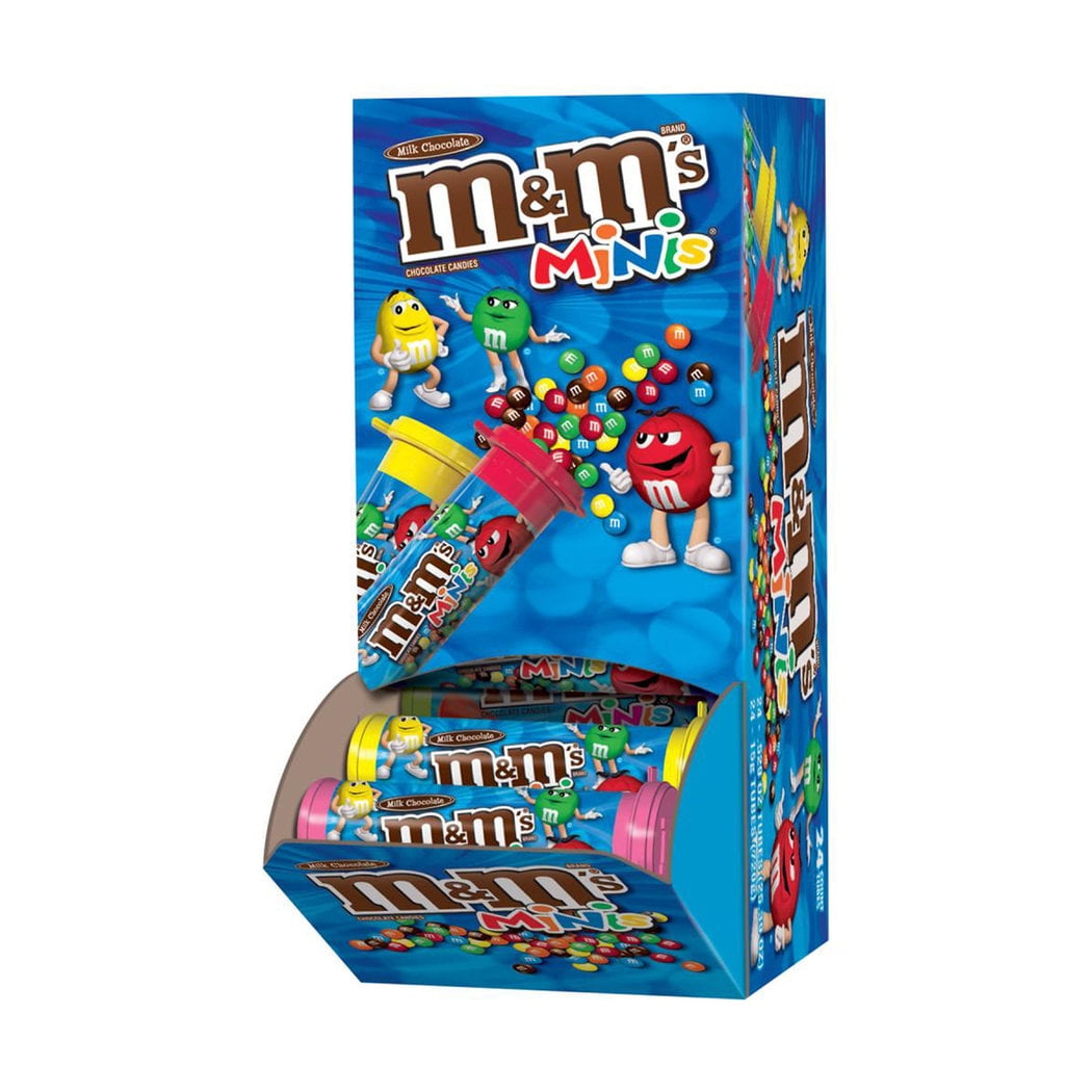 M&M's Milk Chocolate Mini Mega Candy, 1.77-Ounce Tubes (Pack of 24