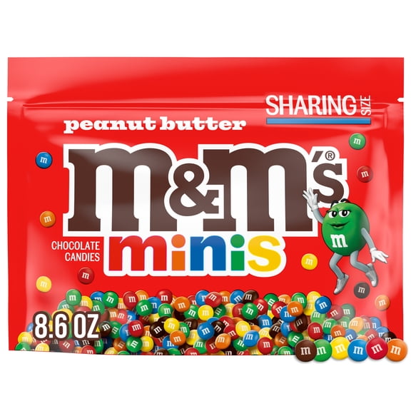 M&M's Minis Peanut Butter Milk Chocolate Candy, Sharing Size - 8.6 oz. Bag