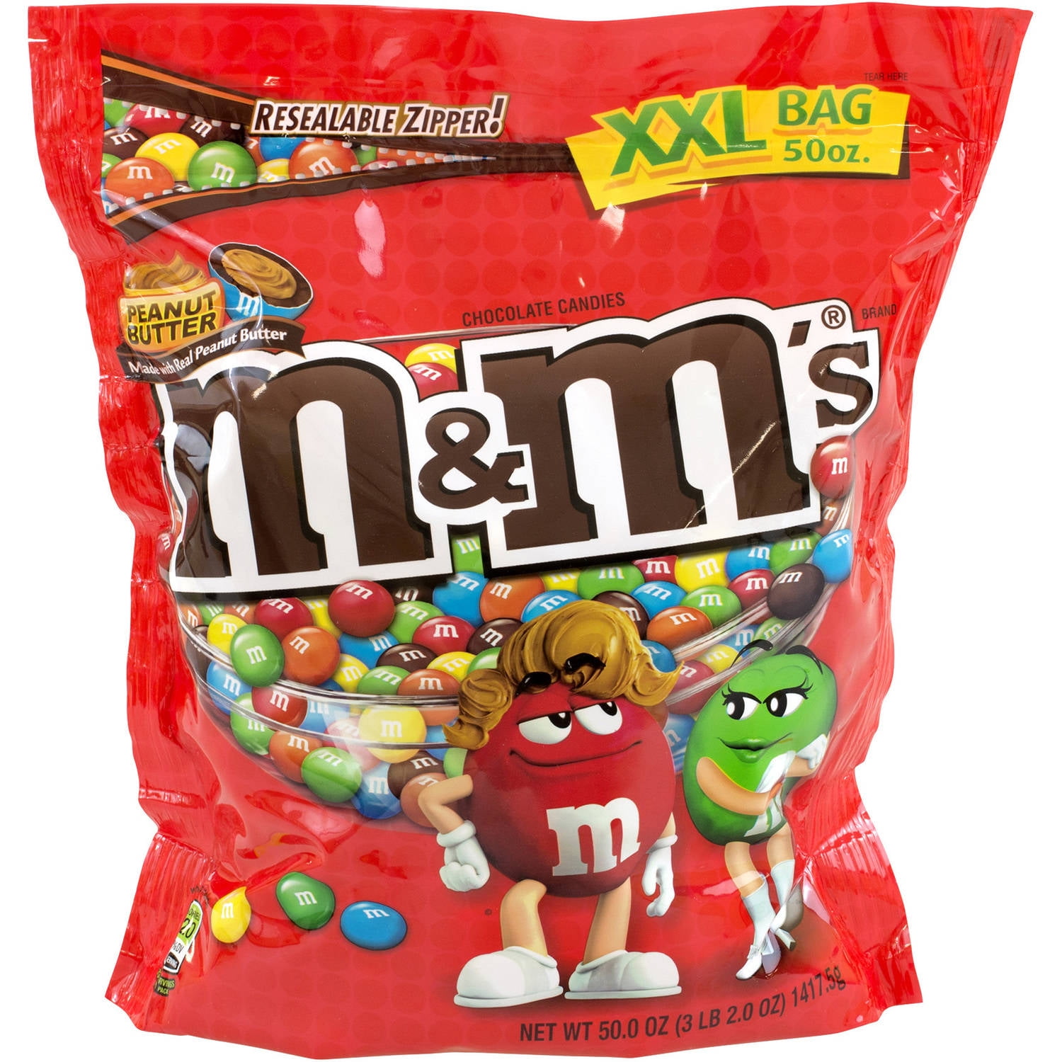 M&M's Peanut Butter Candies XXL Bag, 50 oz