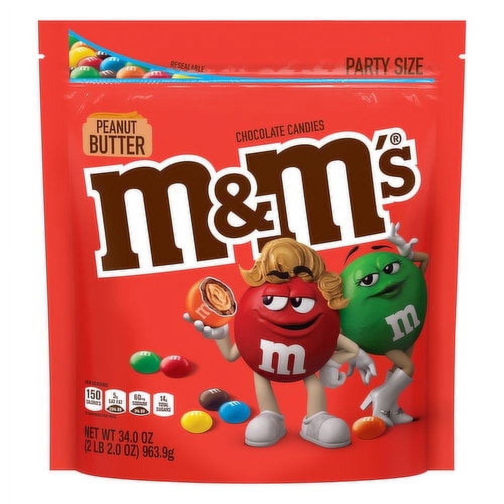 M&M's Peanut Butter Chocolate Candy- Party Size Bag 34 oz