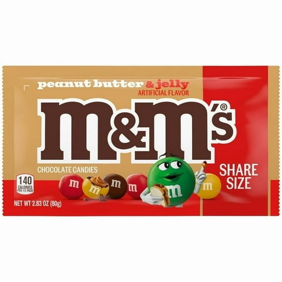 M&M’s Peanut Butter & Jelly Candy, 2.83 oz Bag pack of 3