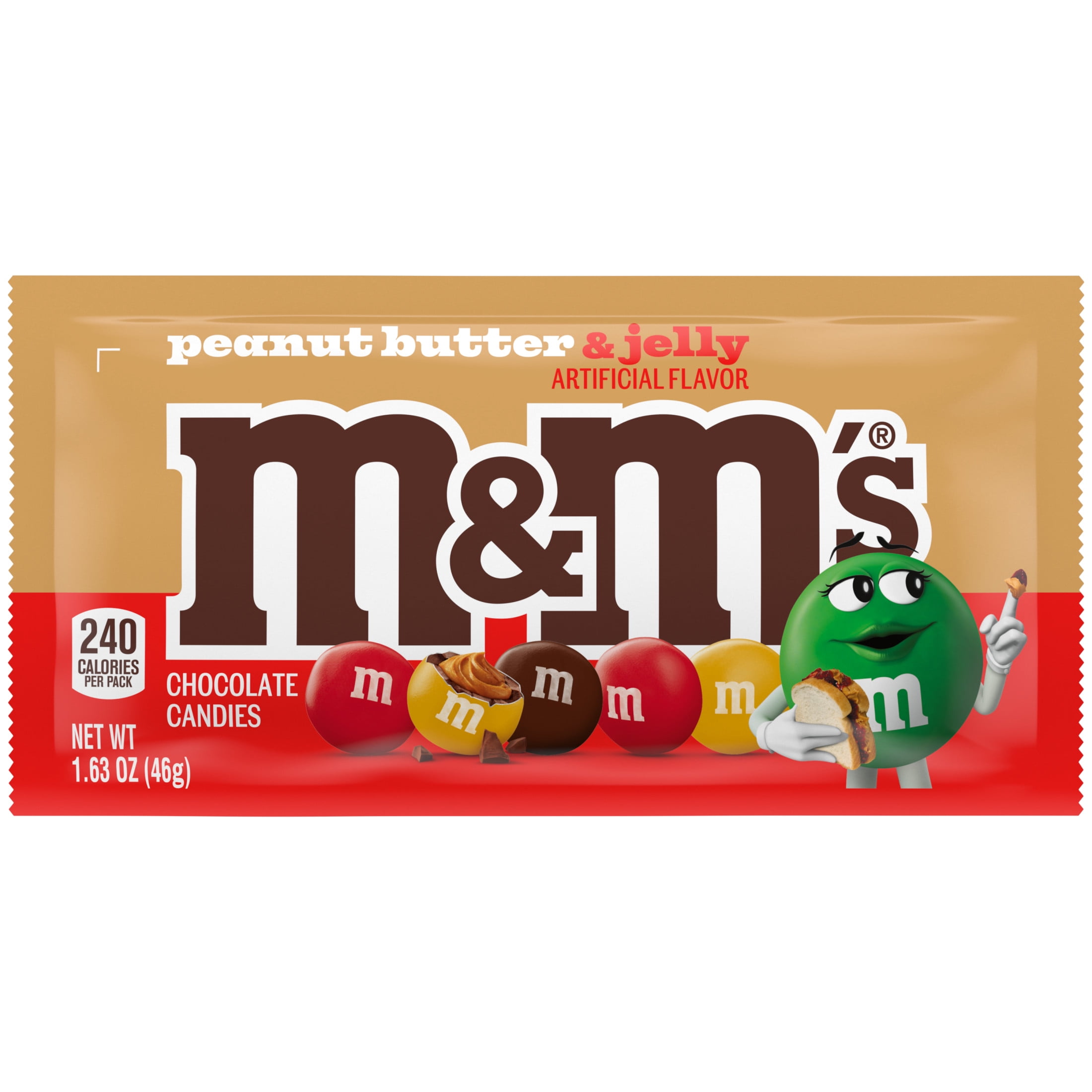 m&m☺︎ M&M'S, Candy, 1.63 oz Peanut Butter & Jelly Pack, Chocolate Coated