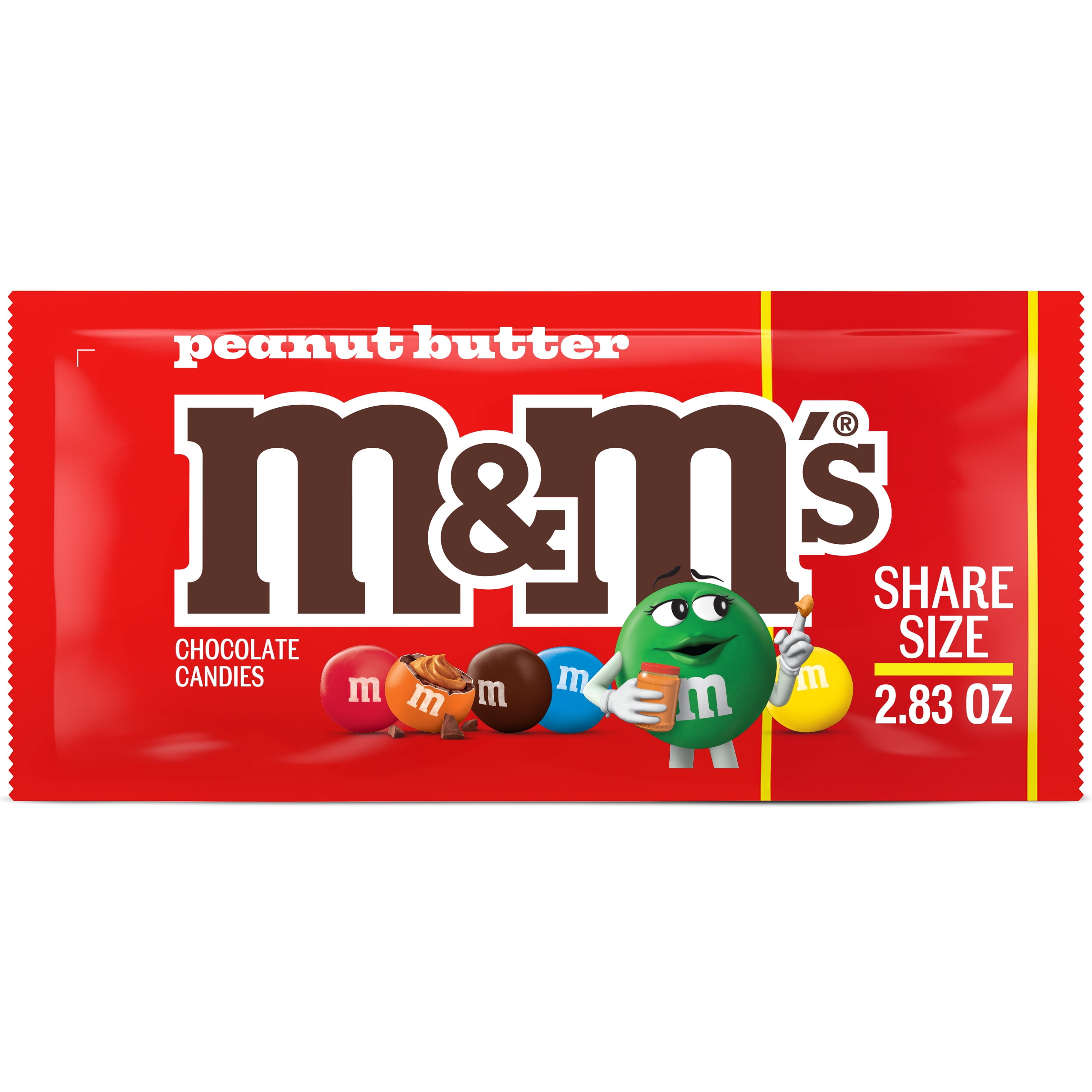 M&M's Peanut Butter Milk Chocolate Candy, Share Size - 2.83 oz Bag