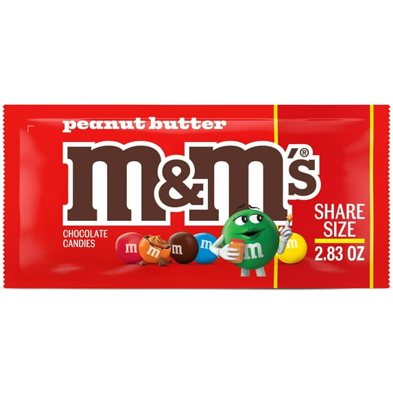 M&M's Peanut Butter Milk Chocolate Candy, Share Size - 2.83 oz Bag