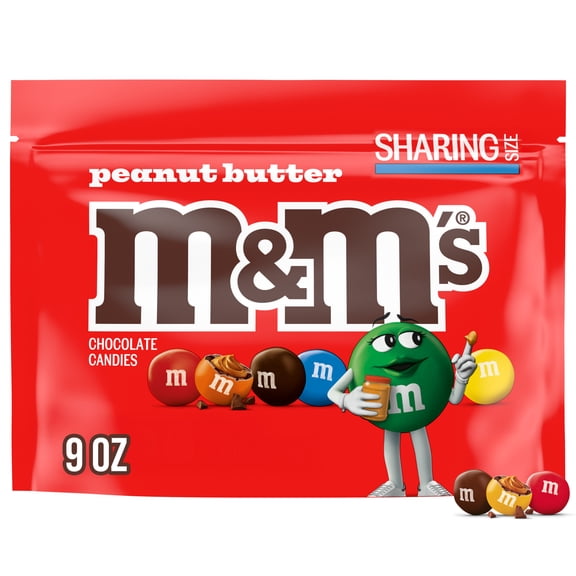 M&M's Peanut Butter Milk Chocolate Candy Marvel Pack, Sharing Size - 9 oz Bag (Package May Vary)