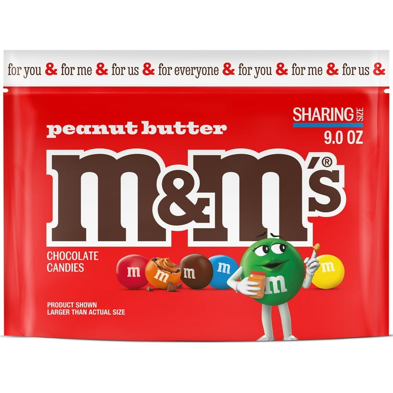 M&M's Real Peanut Butter Milk Chocolate Candy, Perfect for Sharing