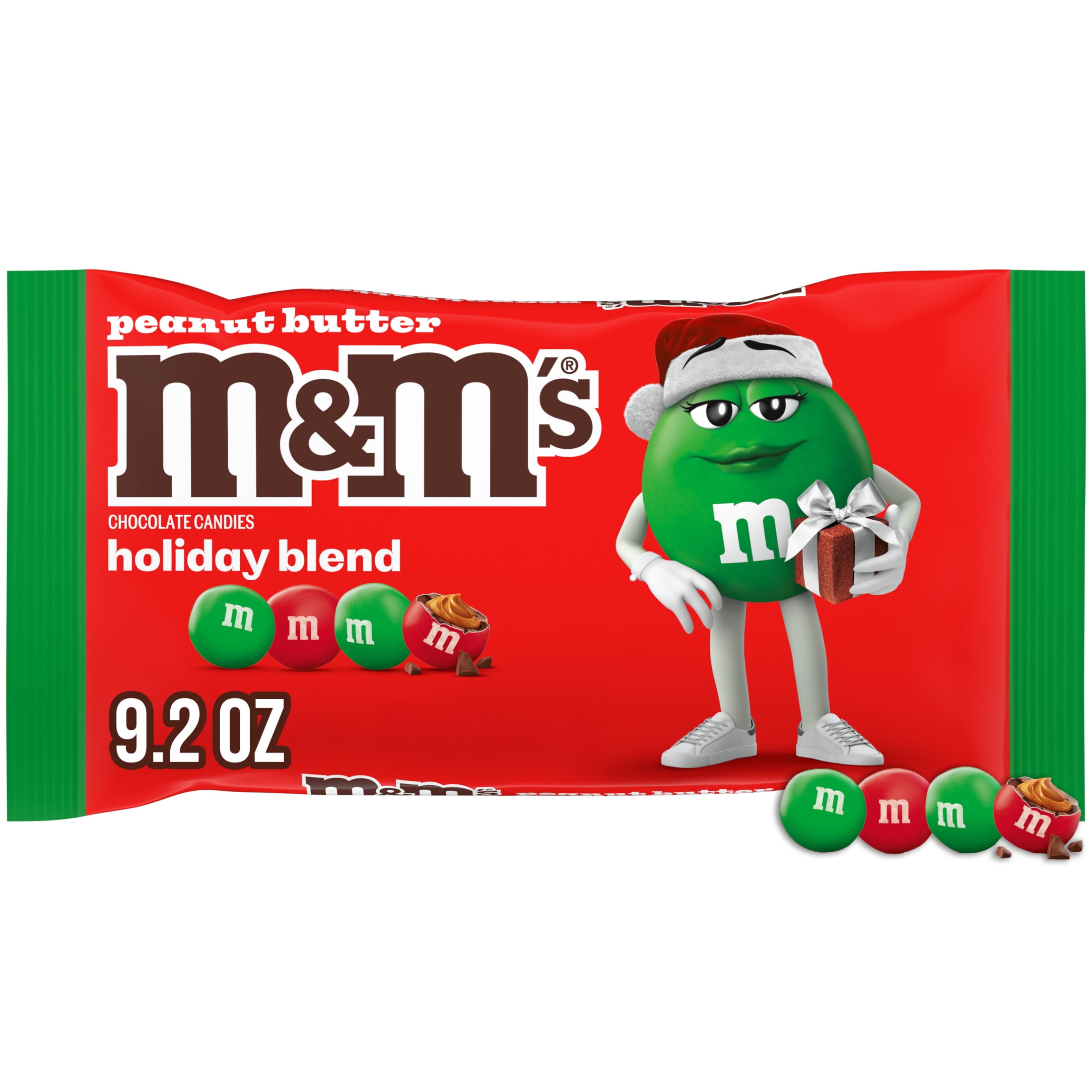 M&M's Peanut Butter Milk Chocolate Red and Green Christmas Candy - 9.2 oz Bag