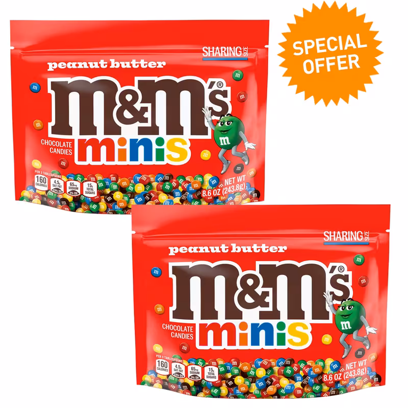 M&M's Peanut Butter Minis Chocolate Candy 2 pack