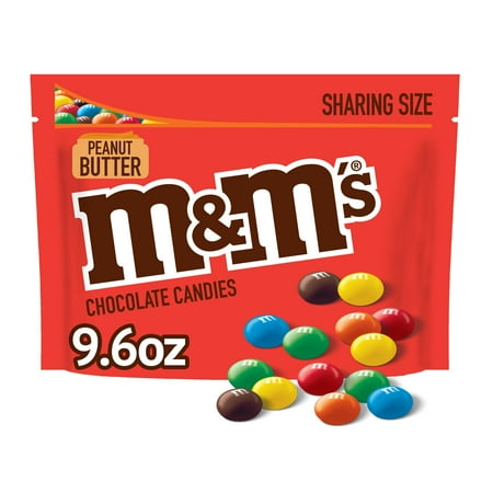 M&M's Peanut Butter Super Bowl Chocolate Candy Sharing Size, 9.6 oz Bag