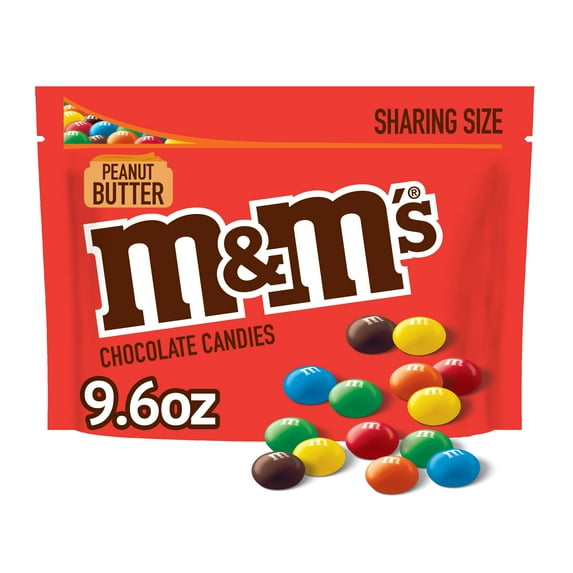 M&M's Peanut Butter Super Bowl Chocolate Candy Sharing Size, 9.6 oz Bag