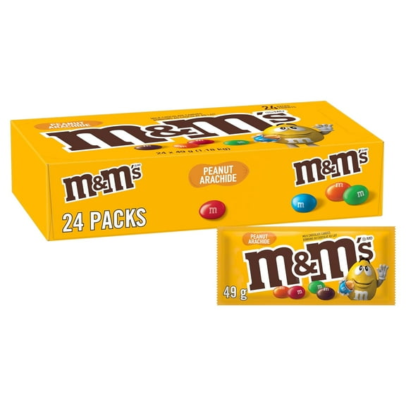 M&M's Peanut Candies (49g/1.7 oz.) per pack, 24-Count