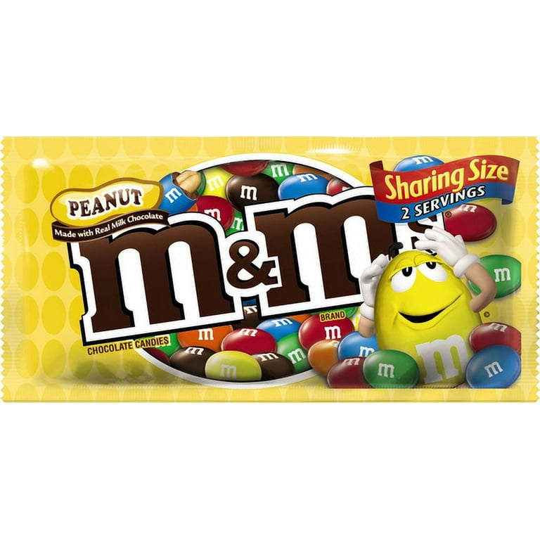  M&M'S Peanut Chocolate Candy Sharing Size Pouch 3.27 Ounce  (Pack of 24) : Grocery & Gourmet Food