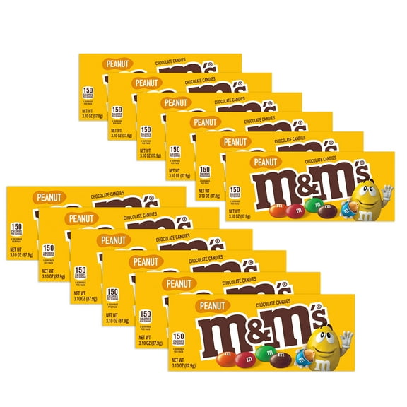 M&M's Peanut Chocolate Candy - Movie Theater Box 3.1 Ounce (Pack of 12)