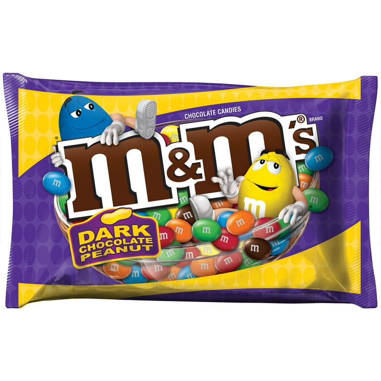 M&M's Peanut Dark Chocolate Candy, Family Size - 18 oz Bulk Bag