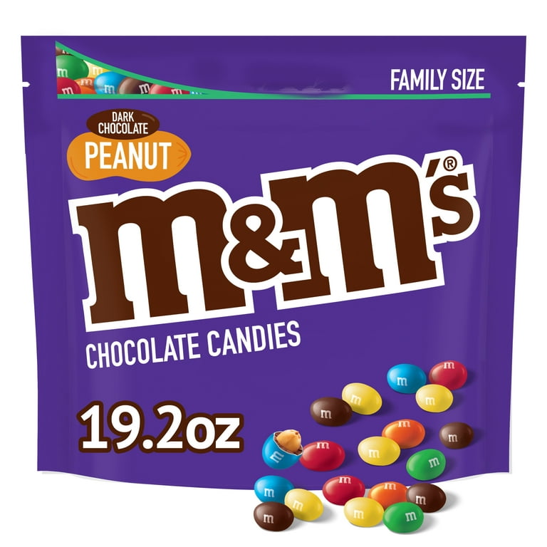 M&M's Sharing Size Dark Chocolate Peanut Chocolate Candies 10.1 Oz, Chocolate Candy