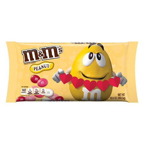 M&M's Peanut Milk Chocolate Candies Valentine - 10-oz. Bag 