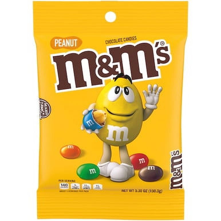 M&M's Peanut Milk Chocolate Candy - 5.3 oz 1 single count Small Bag 