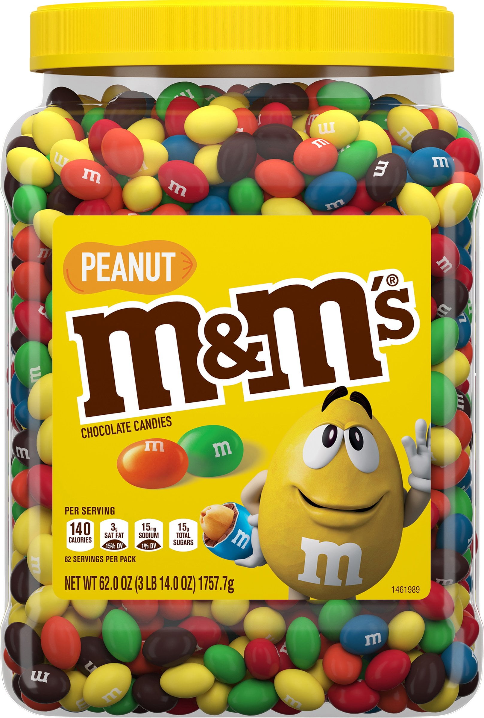 M&M's Peanut Milk Chocolate Candy Bulk Jar (62 Ounce)