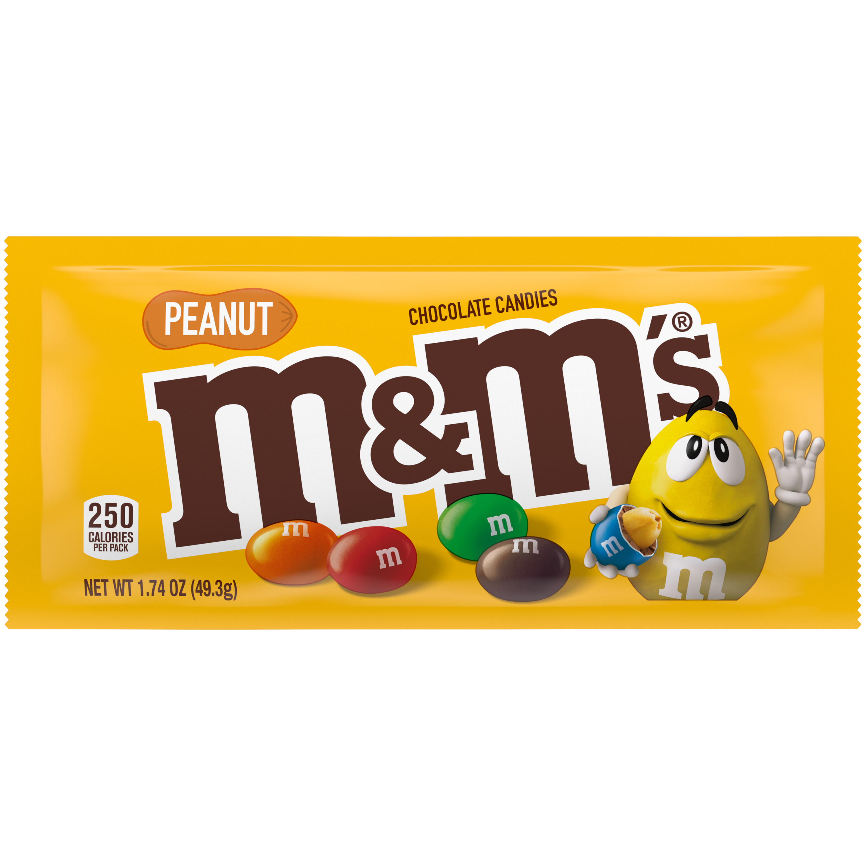 M&M's Peanut Milk Chocolate Candy, Full Size - 1.74 oz Pouch - image 1 of 14