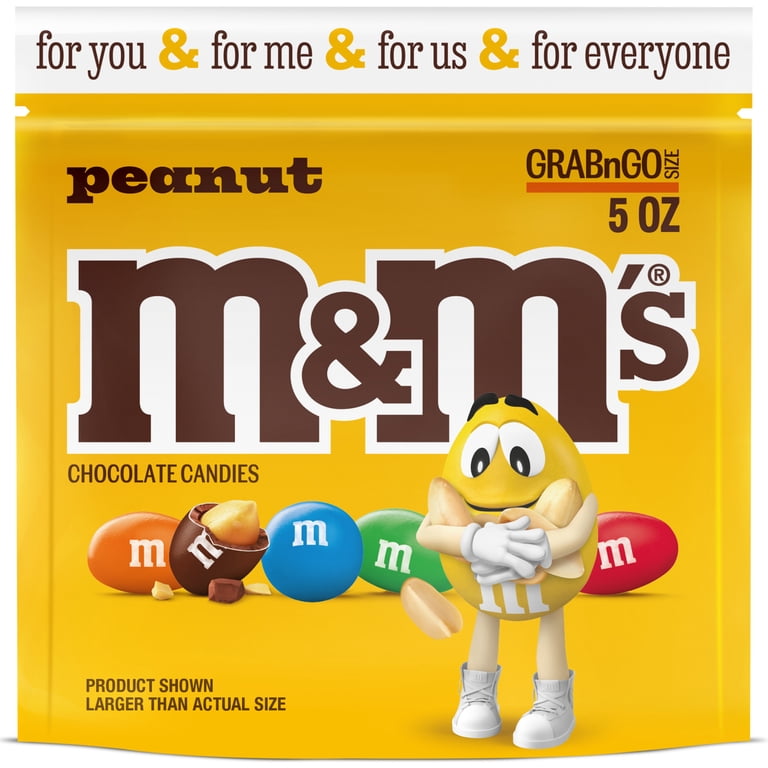 M&M's Peanut Milk Chocolate Candy, Grab N Go- 5 oz Bag - Walmart.com