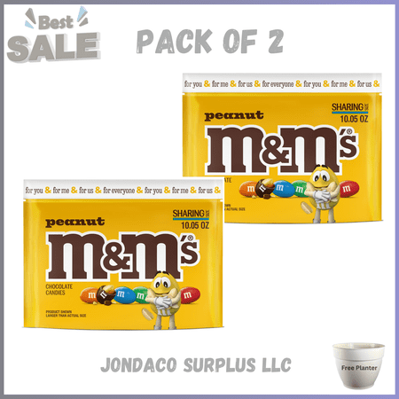M&M's Peanut Milk Chocolate Candy Sharing Size - 10.05 oz Bag PACK OF 2