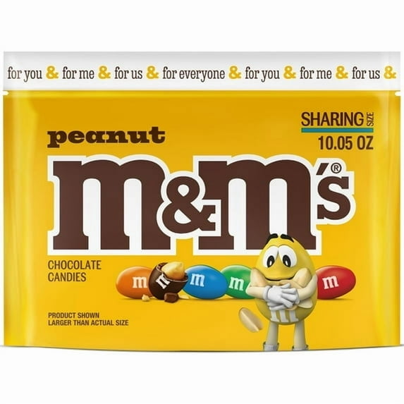 M&M's Peanut Milk Chocolate Candy Sharing Size - 10.05 oz Bag pack of 2