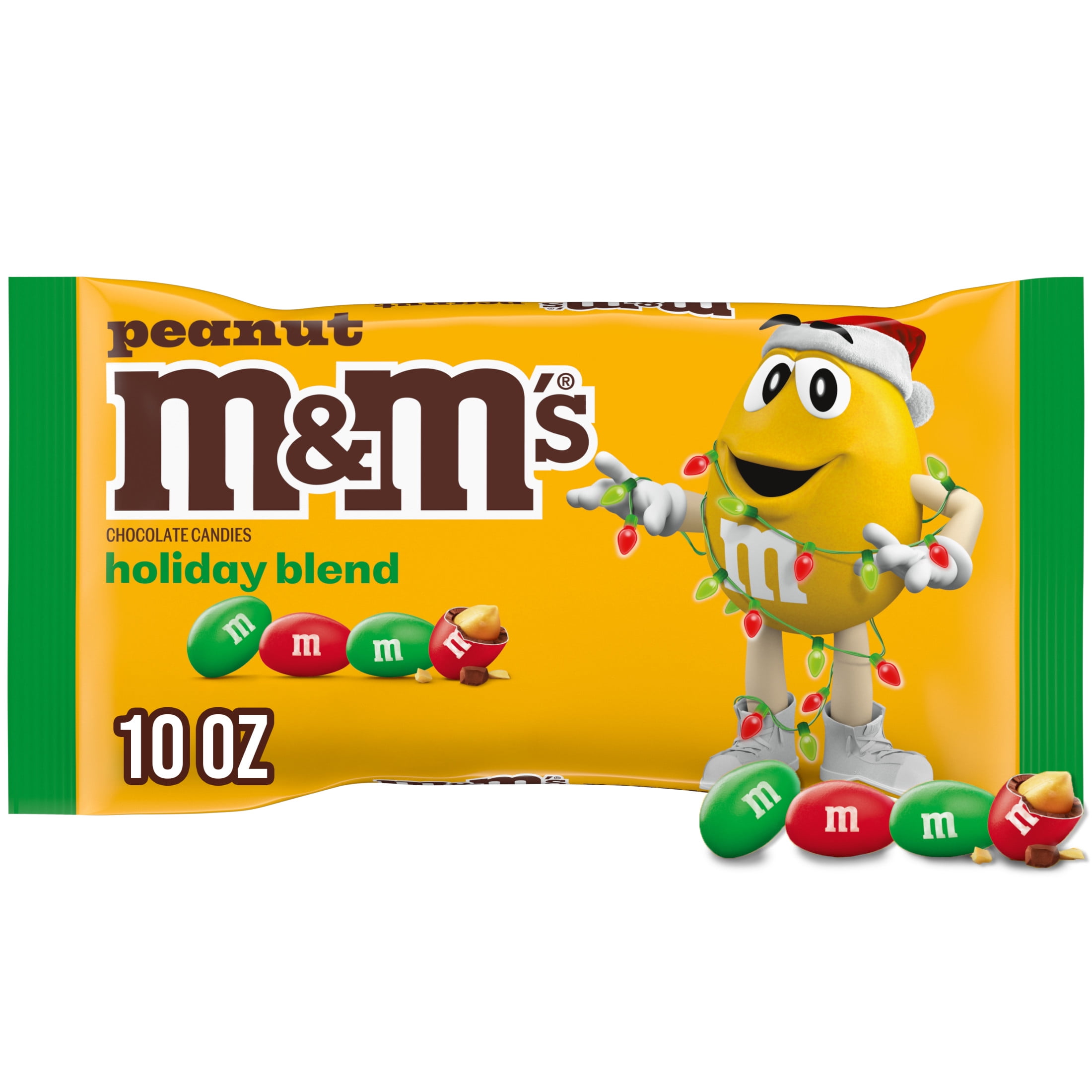 M&M's Peanut Milk Chocolate Christmas Candy - 10 oz Bag - Walmart.com